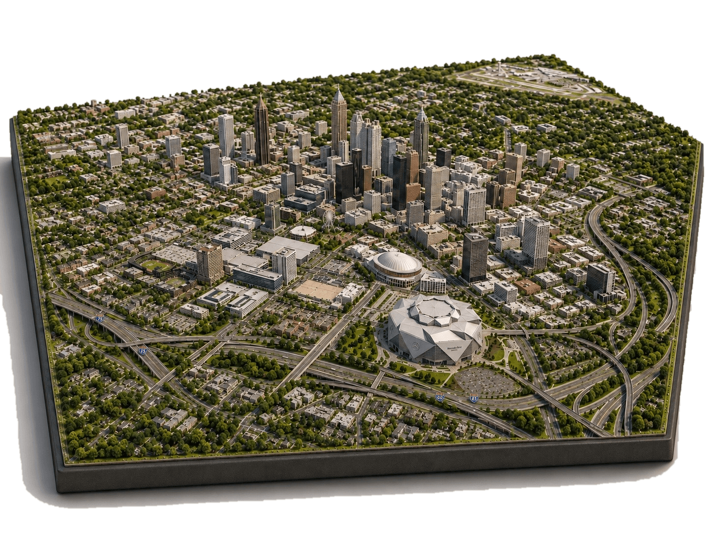 Architectural model of Atlanta and its surrounding neighborhoods